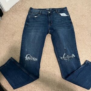 Old Navy Dark Denim Ripped Jeans